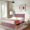 Modern Divan Silver Crushed Velvet Divan Bed Set