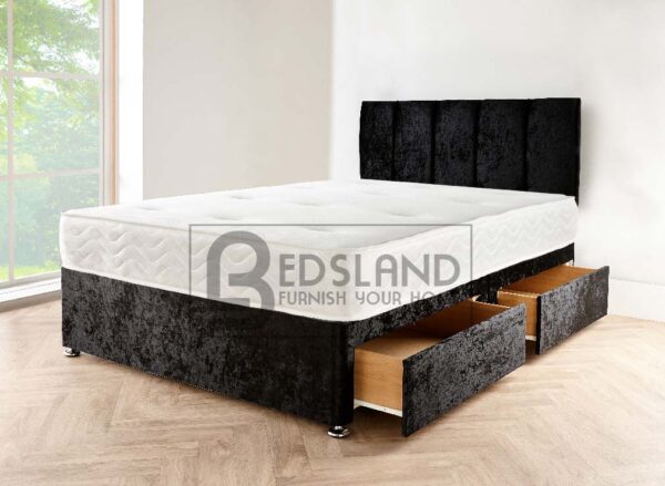 black velvet divan bed ,black divan bed , Divan Bed