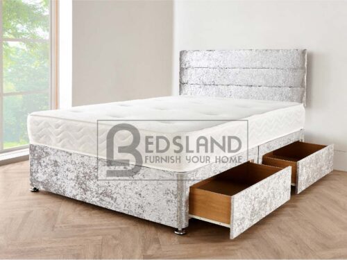 Velvet Silver Divan Bed