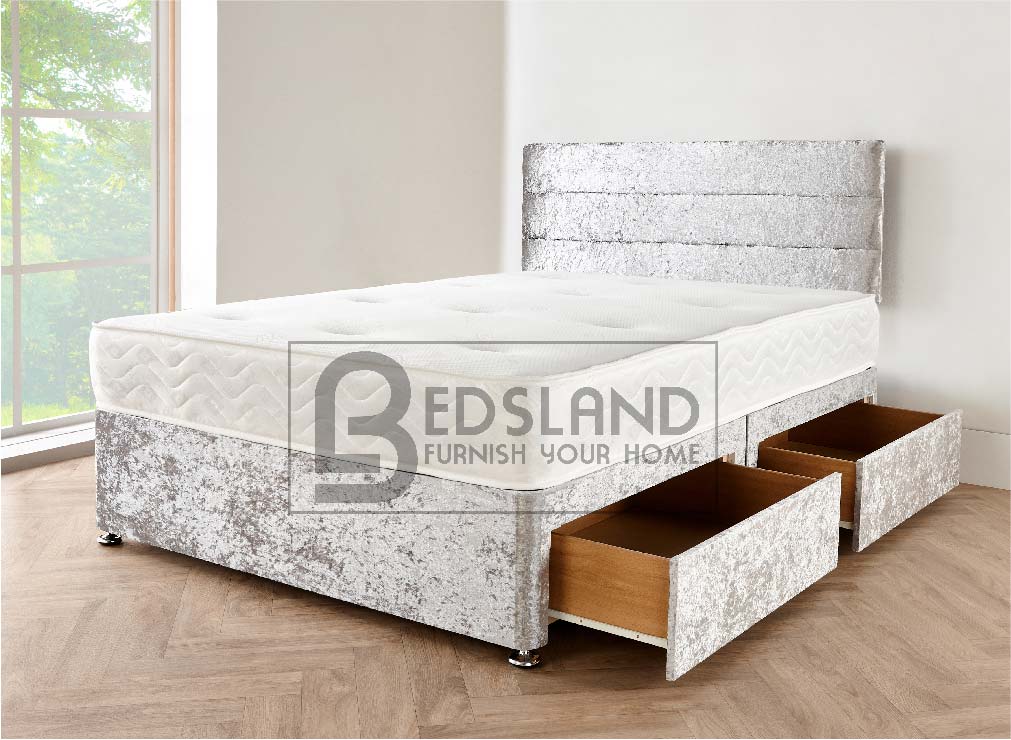 Velvet Silver Divan Bed