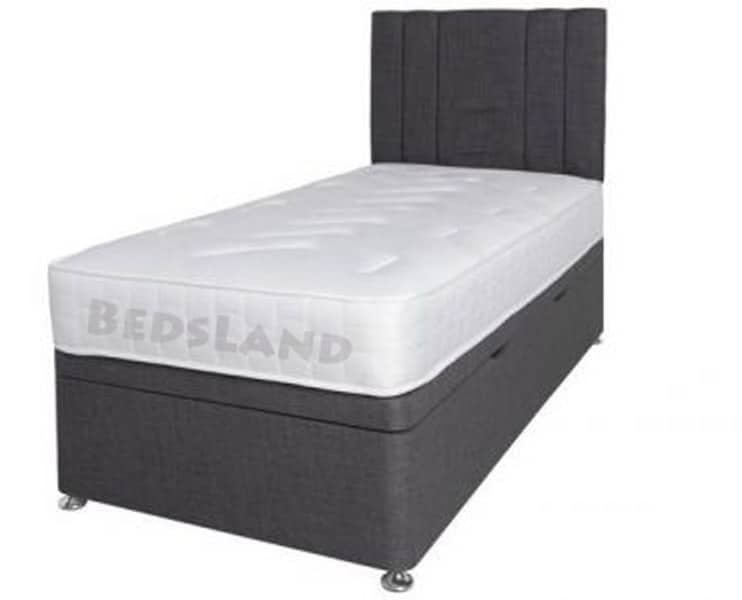 Cheap Single Divan Bed Charcoal Liner Headboard Mattresses