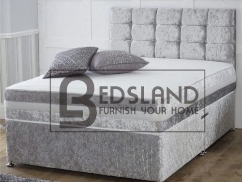 Silver Velvet Divan Bed