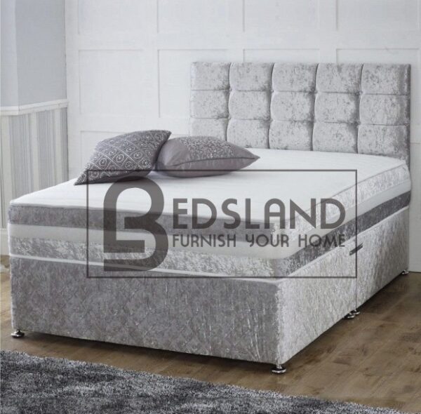 Silver Velvet Divan Bed