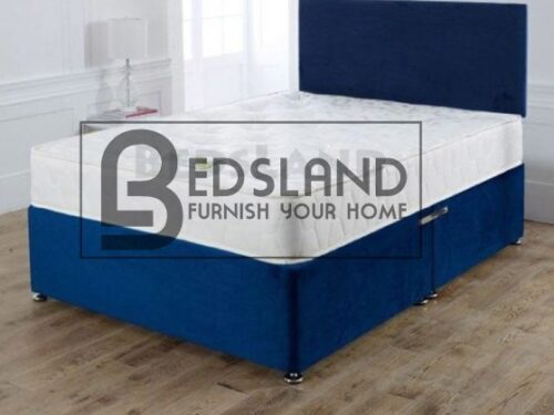 Blue Suede Divan Bed