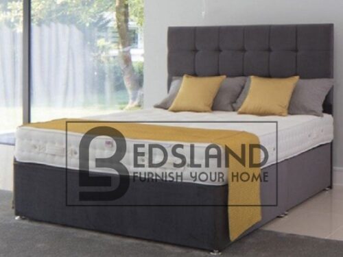 Suede Divan Bed base with Storage