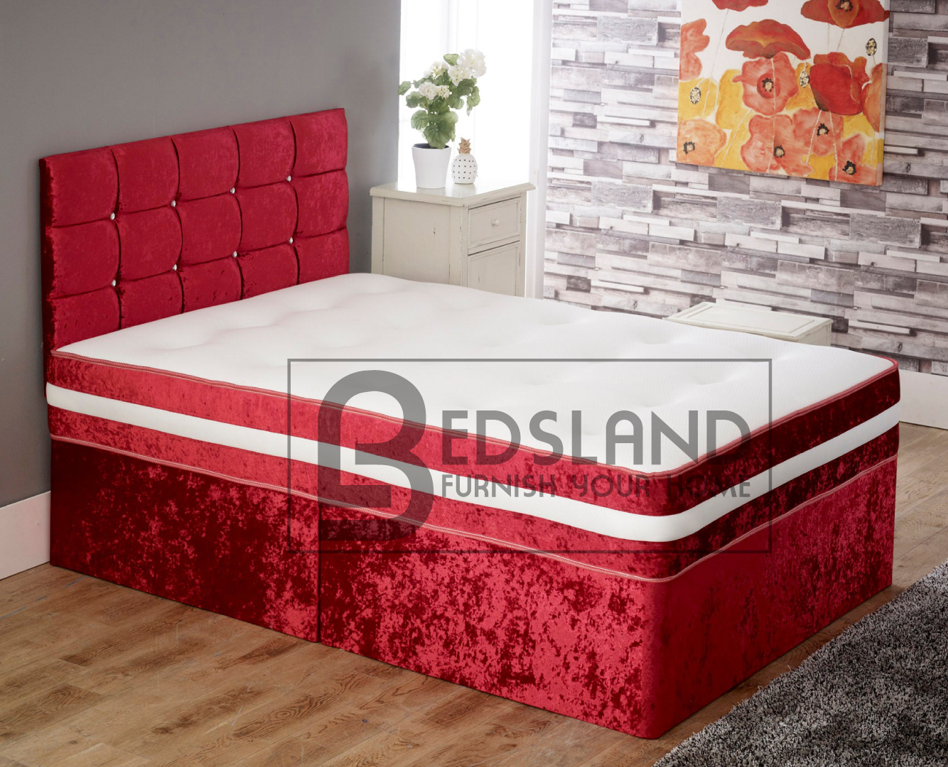 Single crushed velvet divan bed discount