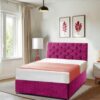 Crushed Red Velvet Divan Bed with Storage
