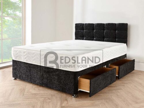 Chenille Black Divan Bed