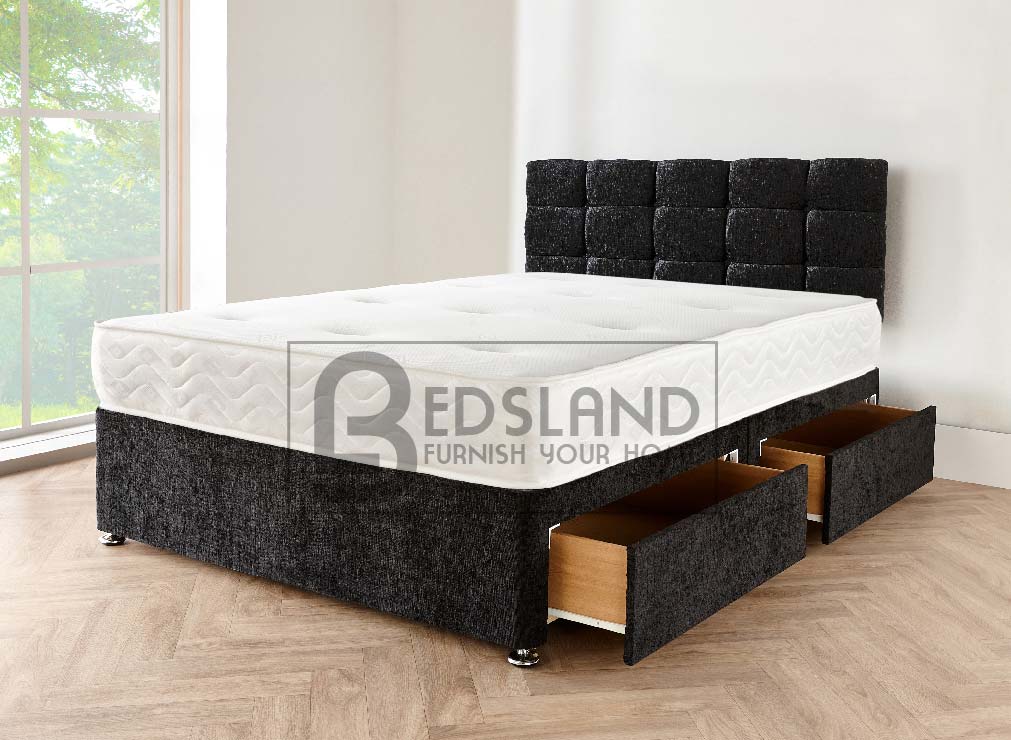 Chenille Black Divan Bed