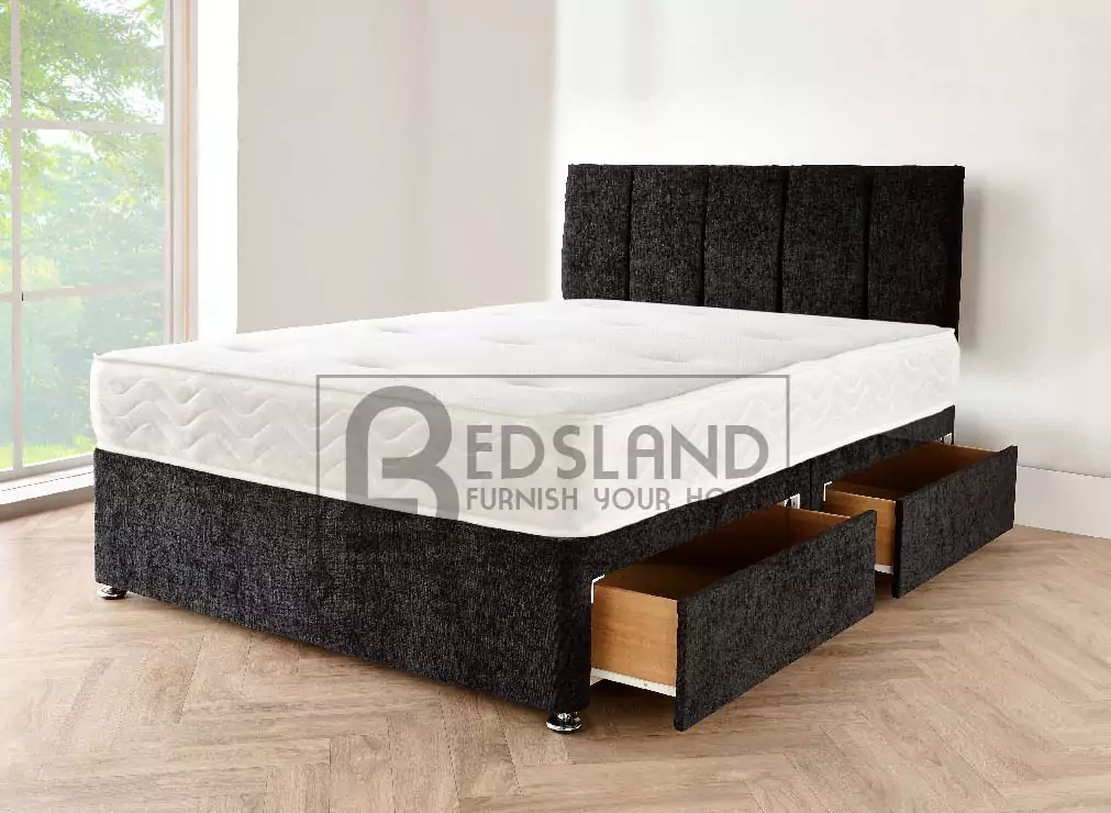 Black Chenille Divan Bed