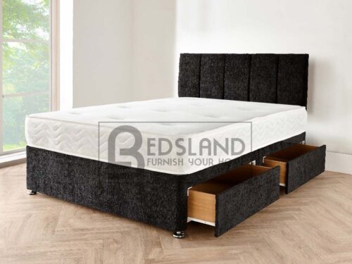 Single Black Bed with Storage