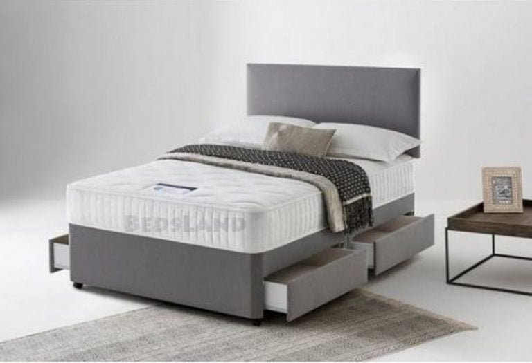 Grey Double Divan Bed with Storage Free Delivery