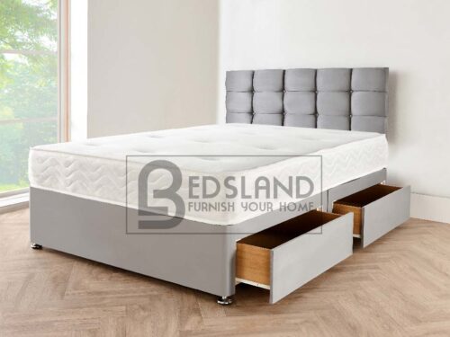 Coolblue Suede Divan Bed