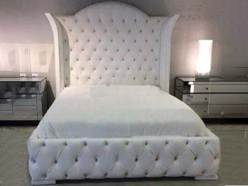 white sleigh bed