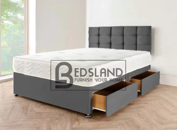 Grey Suede Beds | Divan Beds with Storage | Free Delivery Special Offer