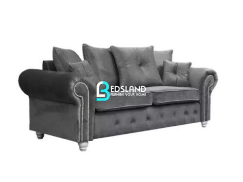 Luxury Small Grey Corner Sofa - 3 Seater Comfortable Sofa