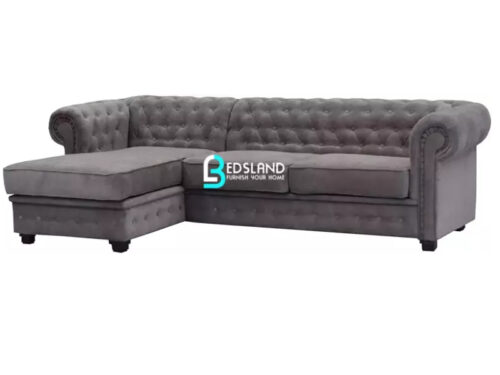 Chesterfield Grey Corner Sofa - Right Hand Corner Sofa