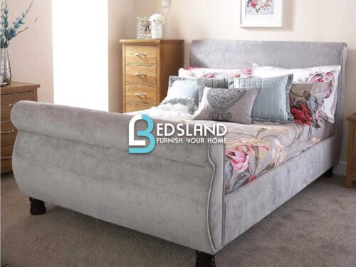 Adonis Plain Small Double Sleigh Bed With Mattress