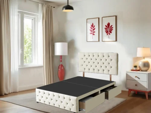 Chesterfield Blue Dreams Divan Beds with Headboard and 12″Footboard Mattress Included (10)