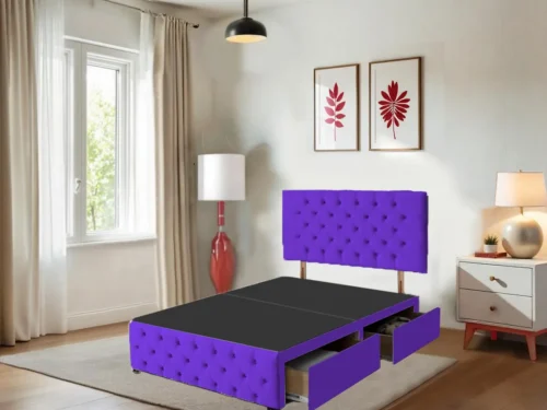 Chesterfield Blue Dreams Divan Beds with Headboard and 12″Footboard Mattress Included (13)