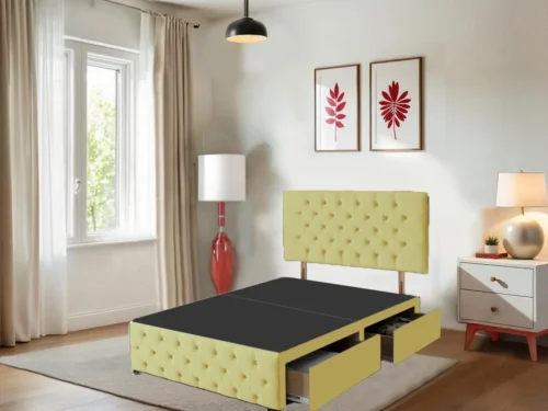 Chesterfield Blue Dreams Divan Beds with Headboard and 12″Footboard Mattress Included (15)
