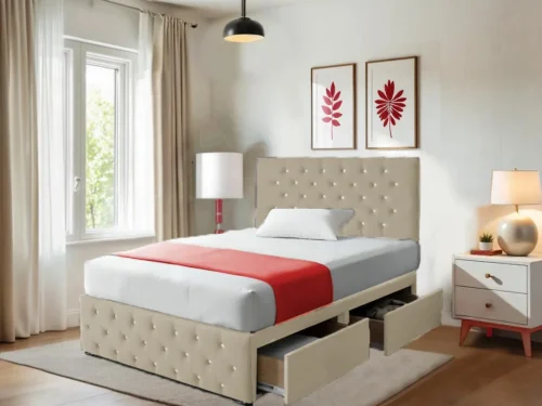 Chesterfield Blue Dreams Divan Beds with Headboard and 12″Footboard Mattress Included (4)