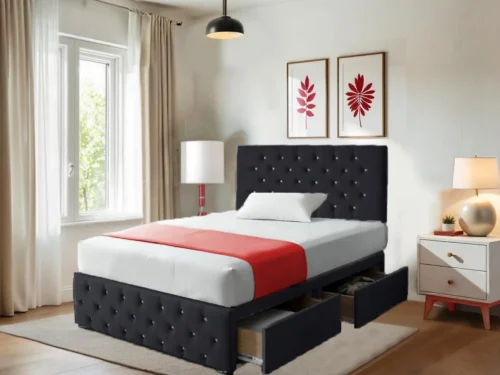 Chesterfield Blue Dreams Divan Beds with Headboard and 12″Footboard Mattress Included (8)