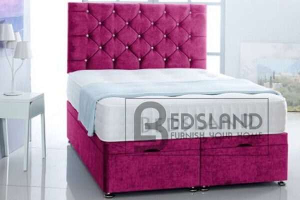 Elizabeth Crush Pink Velvet Divan Bed